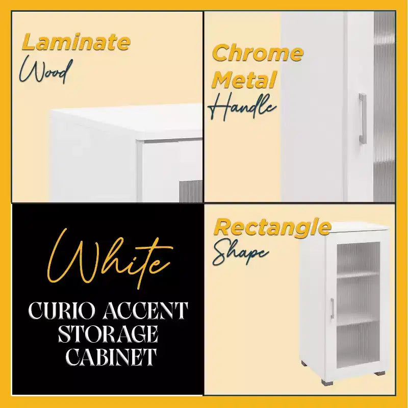 Credenza Buffet Accent con anta in vetro per soggiorno, camera da letto, cucina, ufficio e ingresso