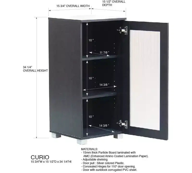 Credenza Buffet Accent con anta in vetro per soggiorno, camera da letto, cucina, ufficio e ingresso