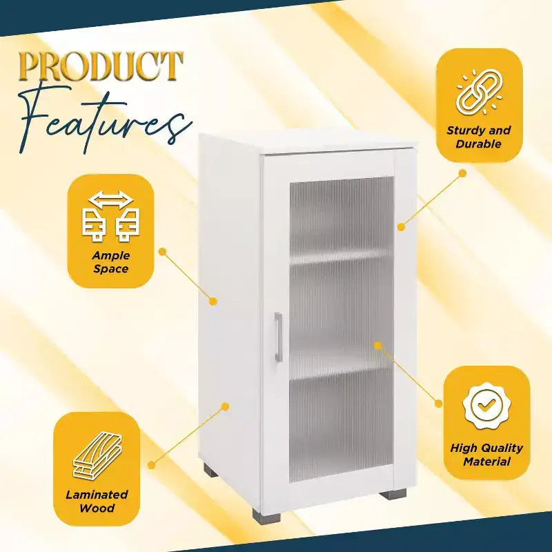 Credenza Buffet Accent con anta in vetro per soggiorno, camera da letto, cucina, ufficio e ingresso