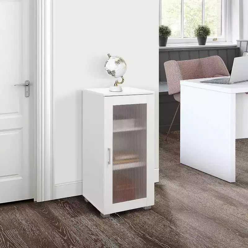 Credenza Buffet Accent con anta in vetro per soggiorno, camera da letto, cucina, ufficio e ingresso