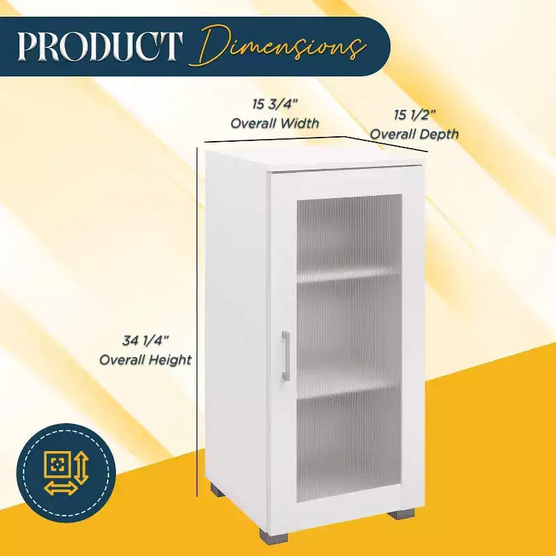 Credenza Buffet Accent con anta in vetro per soggiorno, camera da letto, cucina, ufficio e ingresso