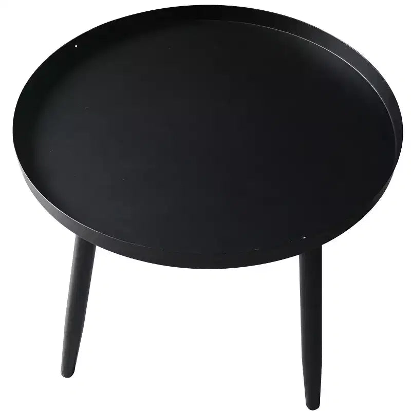 Tavolino laterale/d'appoggio rotondo in metallo Whelan, tavolino da comodino, nero