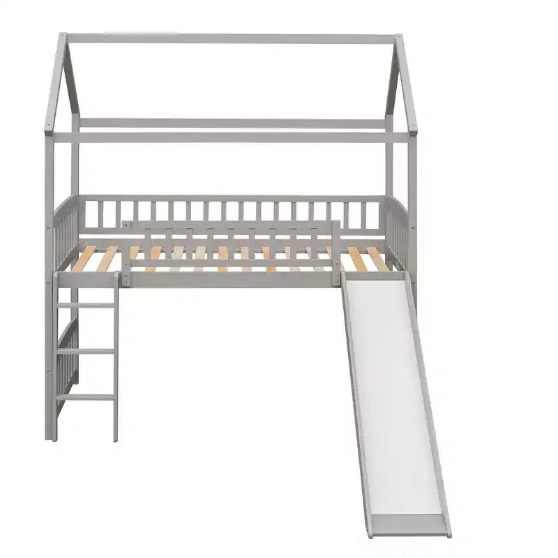 79.5L x 41.8W Letto a castello singolo in stile moderno con scivolo