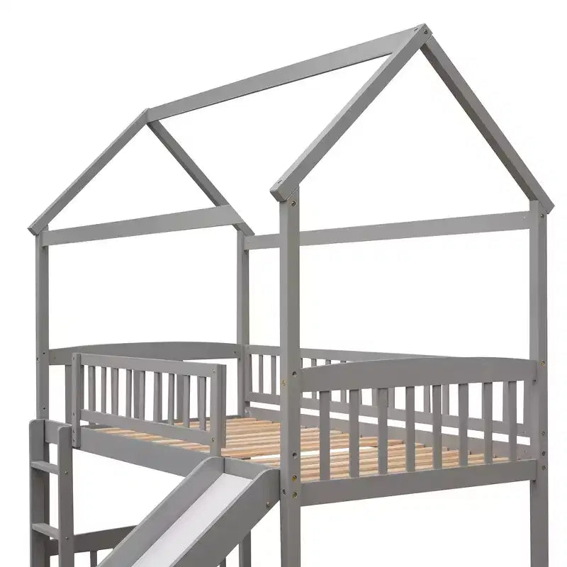 79.5L x 41.8W Letto a castello singolo in stile moderno con scivolo