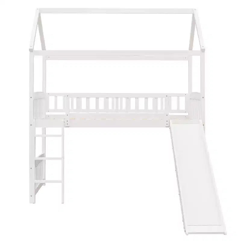 79.5L x 41.8W Letto a castello singolo in stile moderno con scivolo
