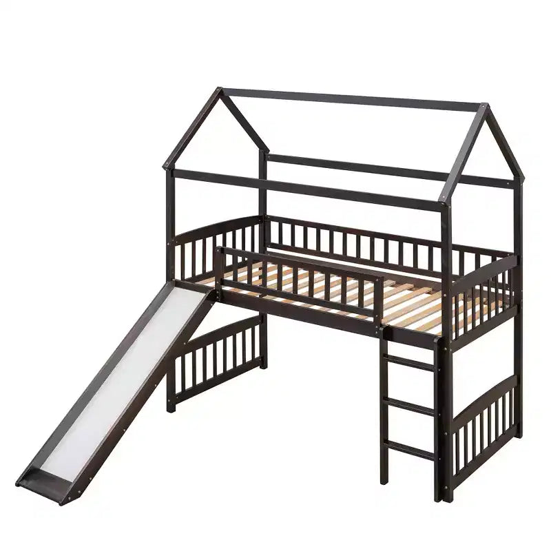 79.5L x 41.8W Letto a castello singolo in stile moderno con scivolo