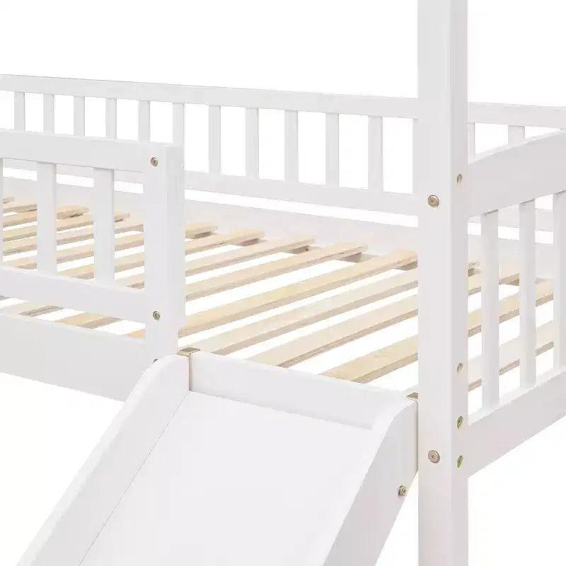 79.5L x 41.8W Letto a castello singolo in stile moderno con scivolo