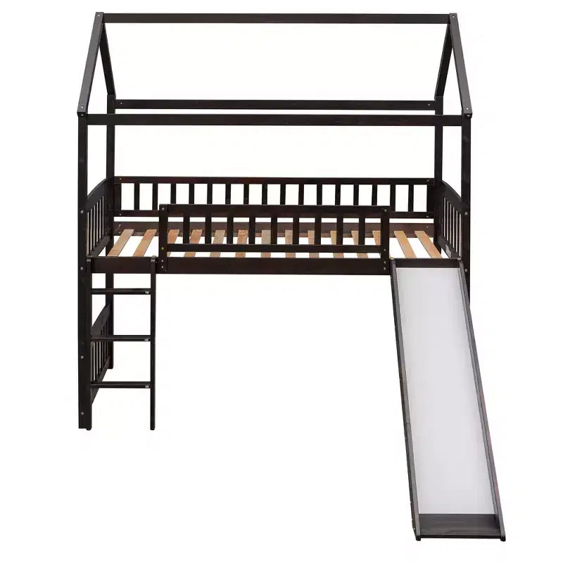 79.5L x 41.8W Letto a castello singolo in stile moderno con scivolo