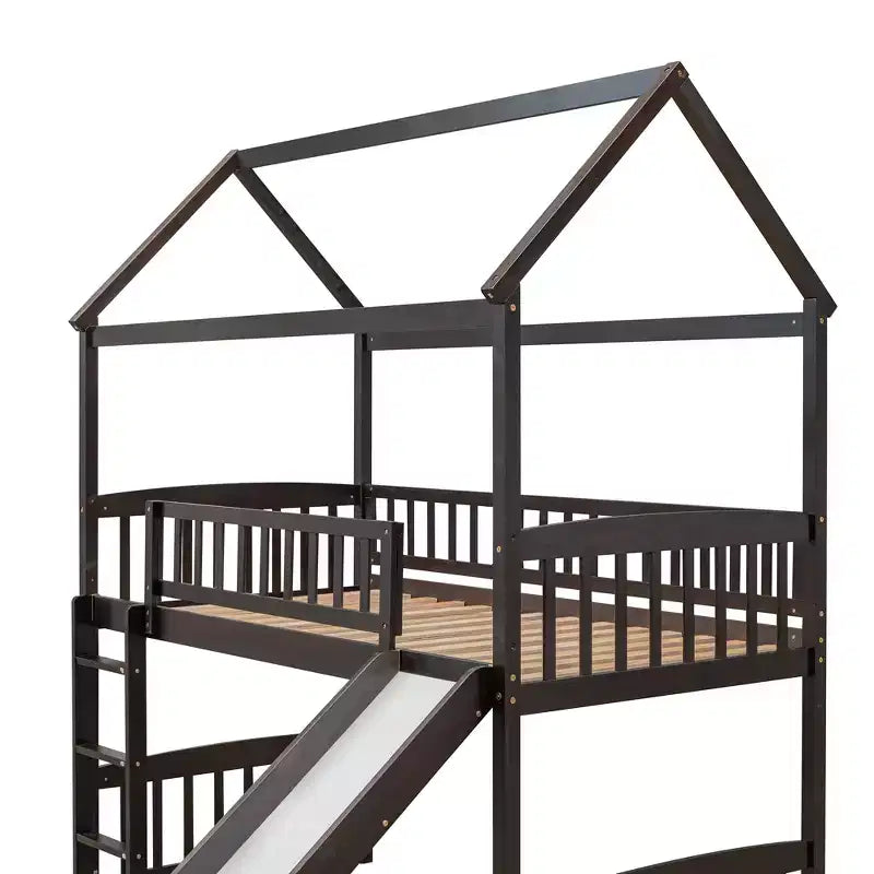 79.5L x 41.8W Letto a castello singolo in stile moderno con scivolo