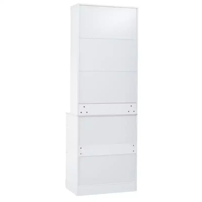 Dispensa da cucina 83.7H, Madia da cucina freestanding con ripiano effetto marmo, Armadio credenza con 5 cassetti e ripiano regolabile