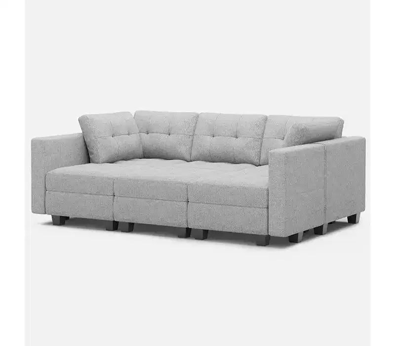 Divano letto modulare Weave con seduta contenitore (6 posti + 7 lati)