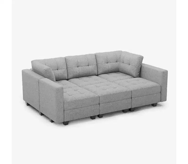 Divano letto modulare Weave con seduta contenitore (6 posti + 7 lati)