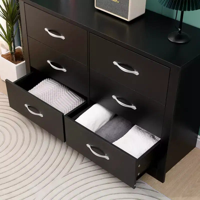 Comò orizzontale in legno, finitura naturale, in MDF, per camera da letto