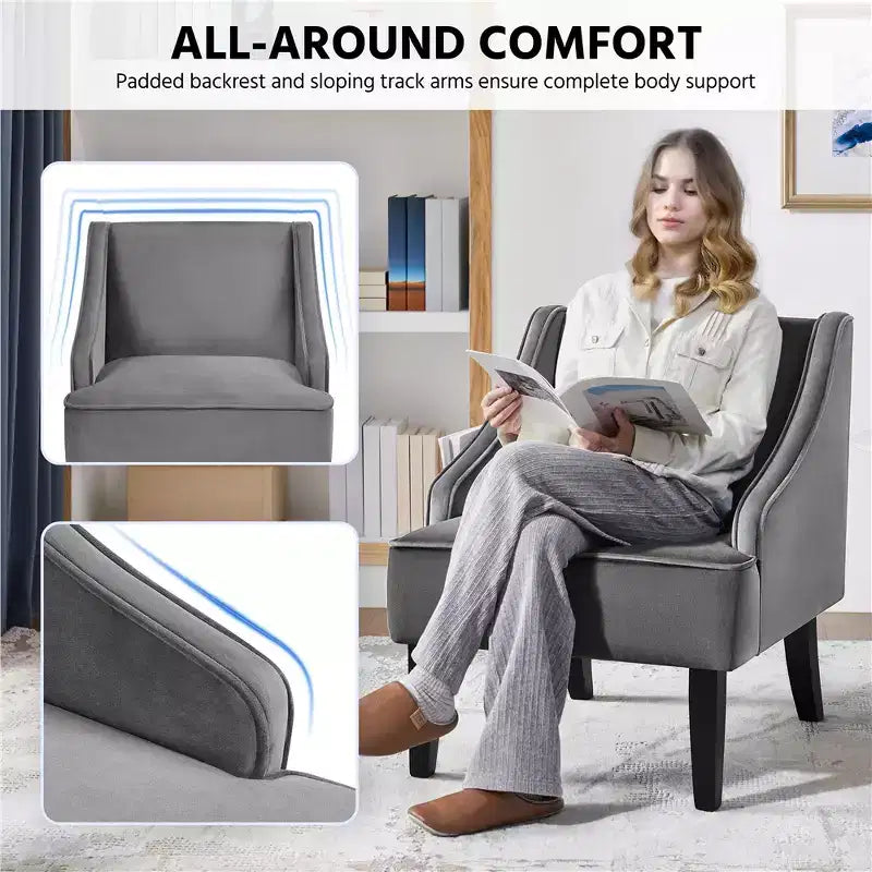 Set di 2 Poltrone Moderne in Velluto per Soggiorno Camera da Letto