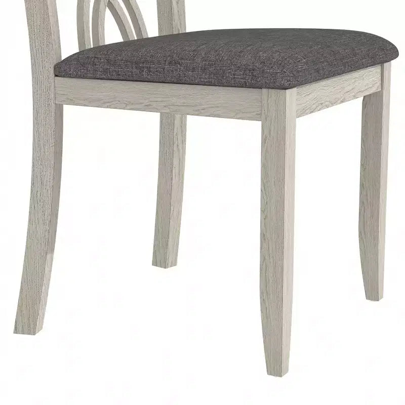 Sedie da pranzo rustiche in legno, sedie da cucina in legno di gomma con seduta imbottita ed elegante schienale intagliato, grigio