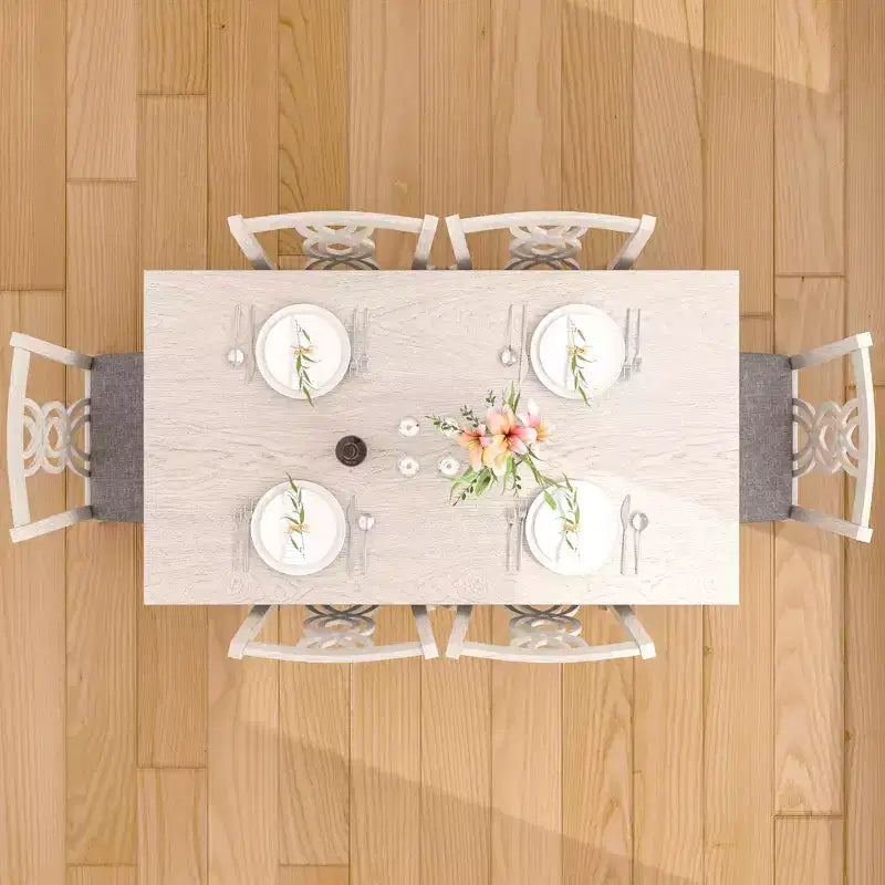 Sedie da pranzo rustiche in legno, sedie da cucina in legno di gomma con seduta imbottita ed elegante schienale intagliato, grigio