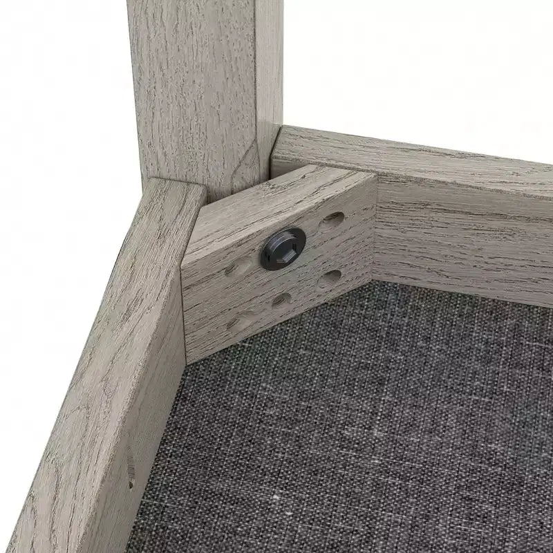 Sedie da pranzo rustiche in legno, sedie da cucina in legno di gomma con seduta imbottita ed elegante schienale intagliato, grigio