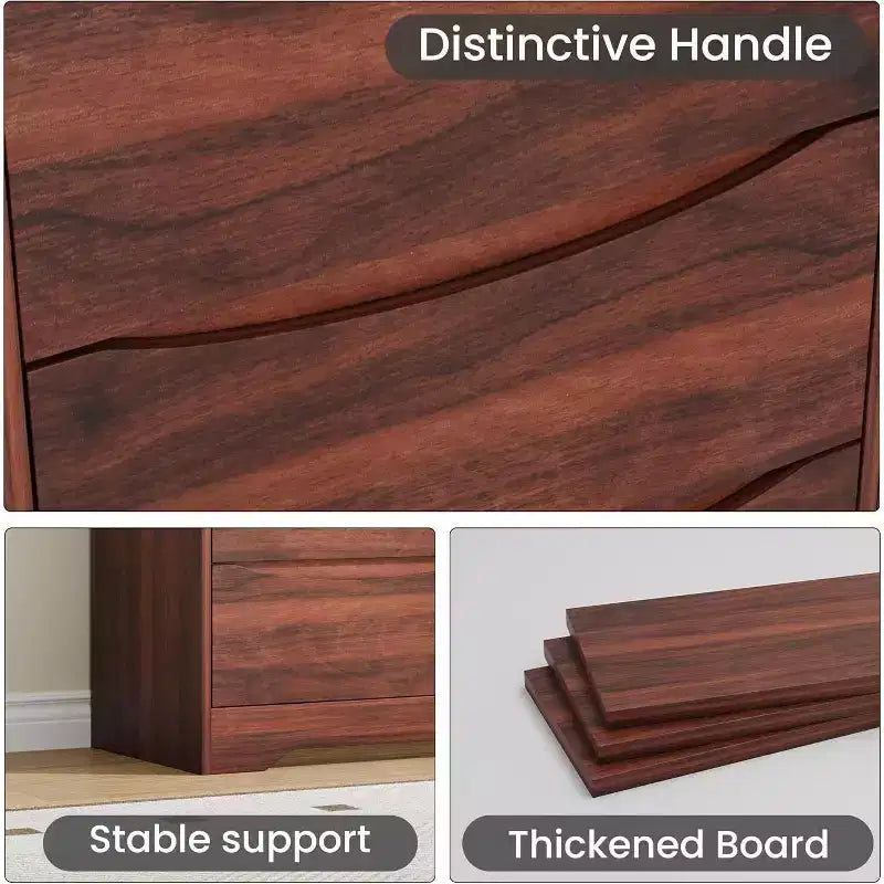 Comò moderno, cassettiera in legno a 6 cassetti per camera da letto, soggiorno, ingresso, marrone
