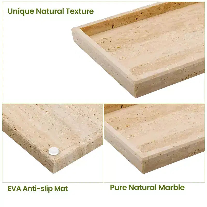 Elegante vassoio porta gioielli in marmo naturale, regalo per la festa della mamma, vassoio in vera pietra di marmo per bagno e decorazioni per la casa