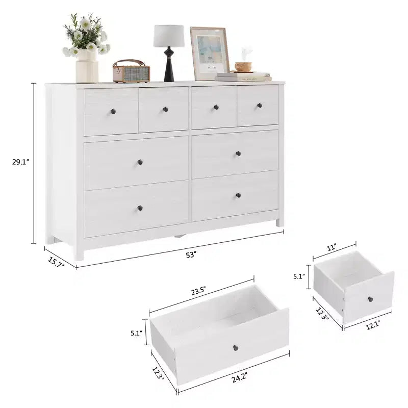 Comò moderno per camera da letto, cassettiera ampia in legno con contenitore profondo, mobiletto organizer indipendente per soggiorno