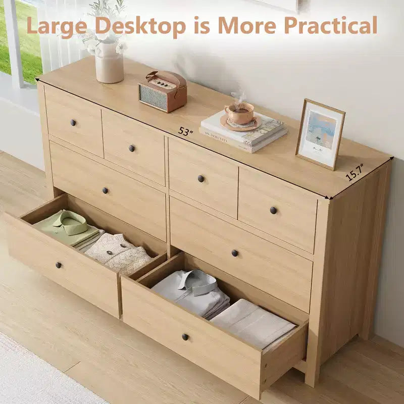 Comò moderno per camera da letto, cassettiera ampia in legno con contenitore profondo, mobiletto organizer indipendente per soggiorno