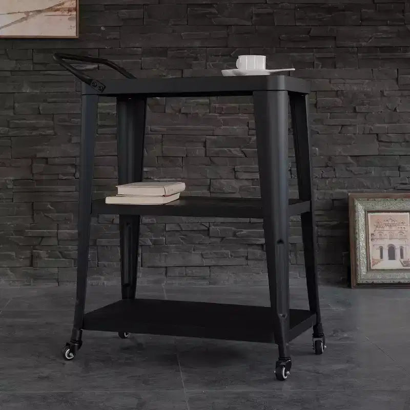 Carrello da Cucina Industriale a 3 Ripiani Harold con Ruote e Contenitore: Acciaio Inossidabile, Design Salvaspazio