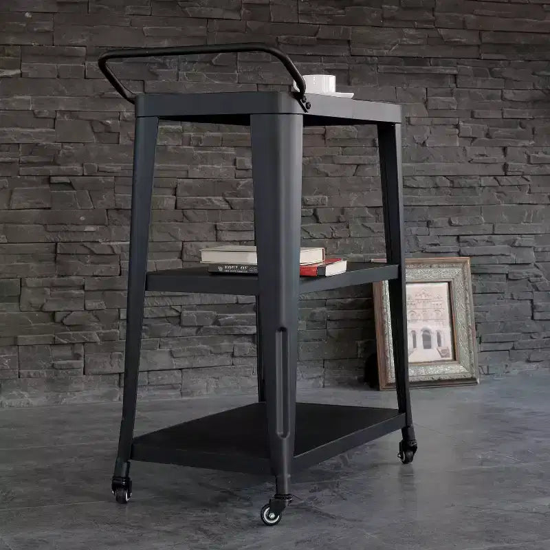 Carrello da Cucina Industriale a 3 Ripiani Harold con Ruote e Contenitore: Acciaio Inossidabile, Design Salvaspazio