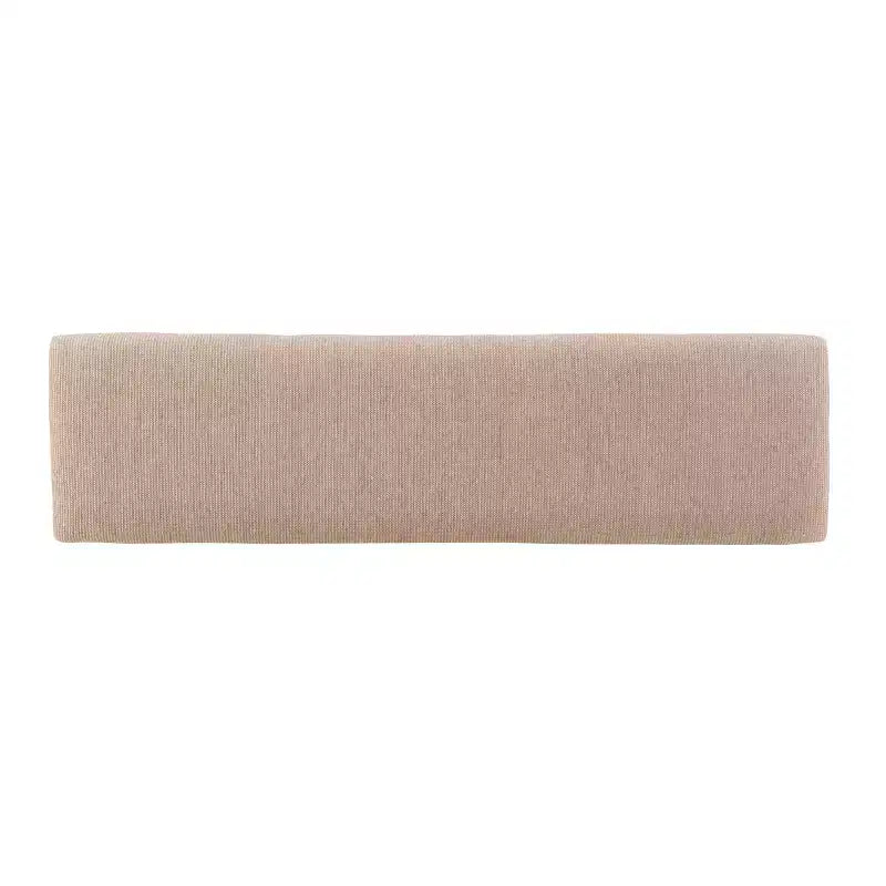 Panca tradizionale Jackson in legno imbottita con sedile color tortora, 60", marrone scuro
