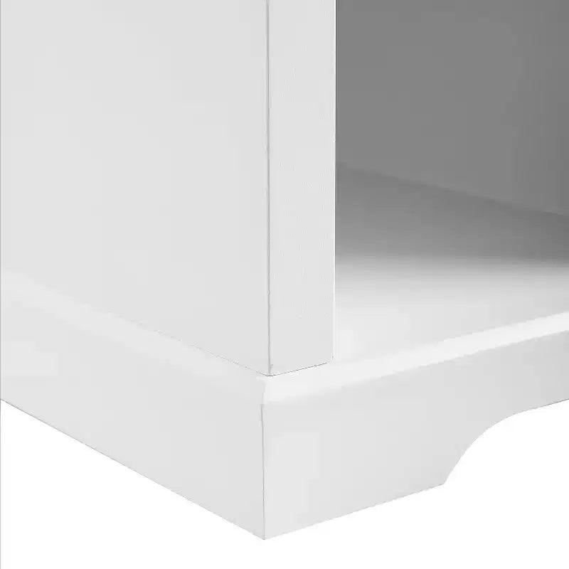 Panca Contenitore Anderson Bianca: Imbottita, Rivestimento in Lino, Stile Farmhouse