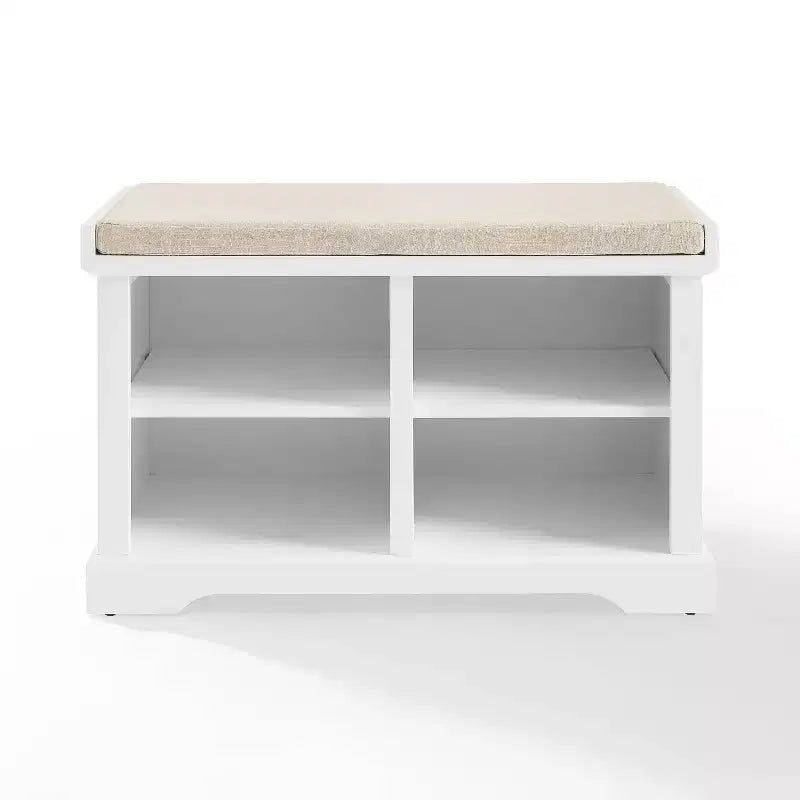 Panca Contenitore Anderson Bianca: Imbottita, Rivestimento in Lino, Stile Farmhouse