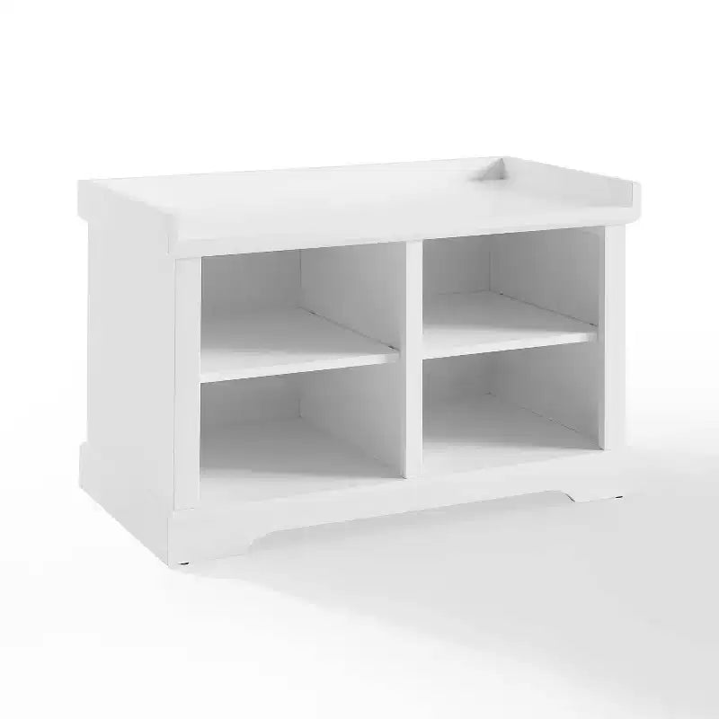Panca Contenitore Anderson Bianca: Imbottita, Rivestimento in Lino, Stile Farmhouse
