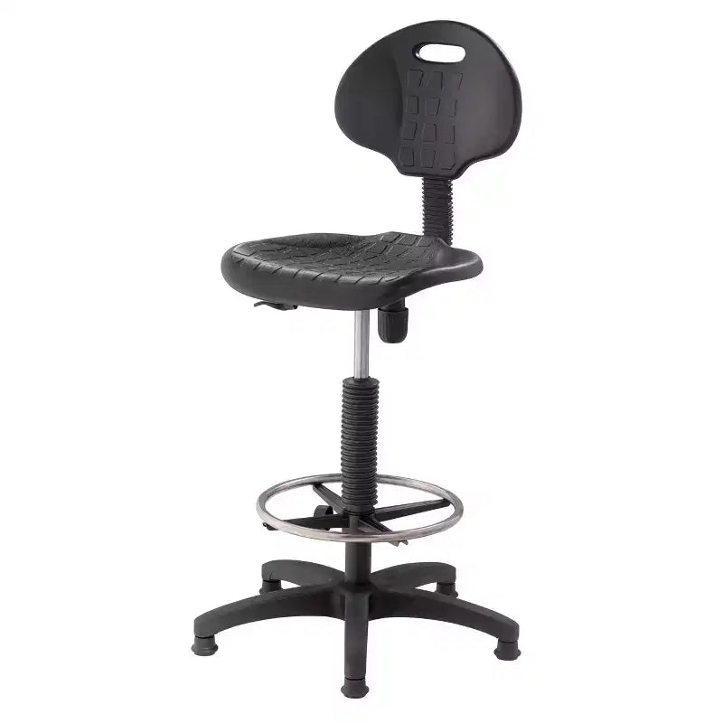 Sedia ergonomica in poliuretano con altezza regolabile da 56 a 81 cm: girevole, supporto lombare, ruote