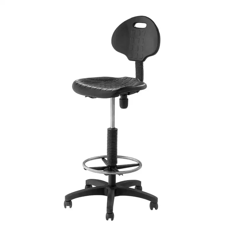 Sedia ergonomica in poliuretano con altezza regolabile da 56 a 81 cm: girevole, supporto lombare, ruote