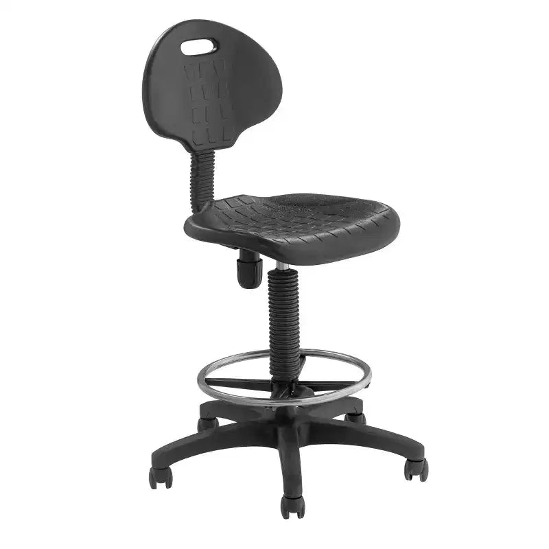 Sedia ergonomica in poliuretano con altezza regolabile da 56 a 81 cm: girevole, supporto lombare, ruote