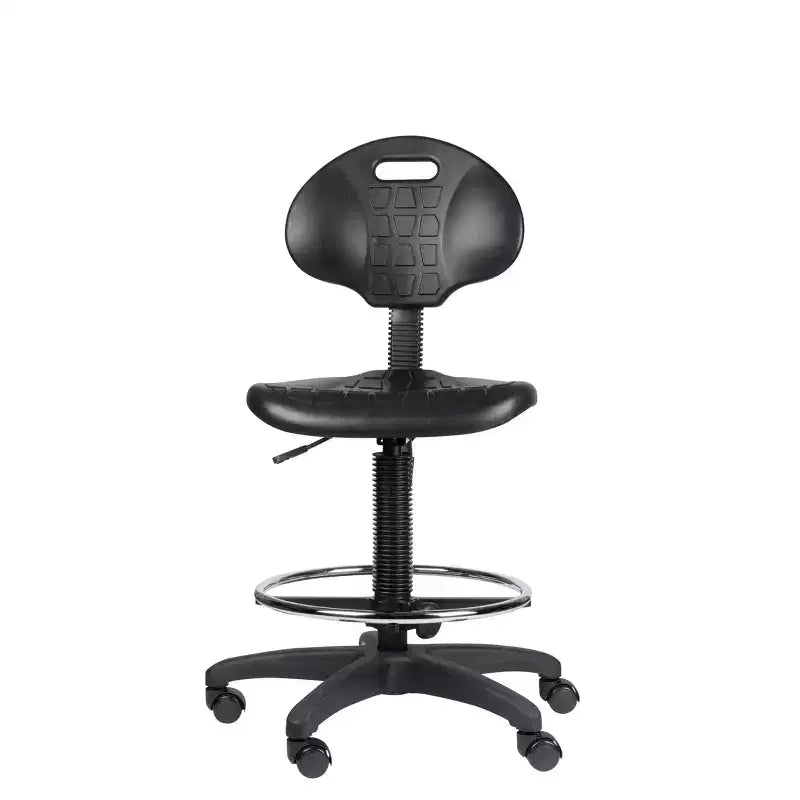 Sedia ergonomica in poliuretano con altezza regolabile da 56 a 81 cm: girevole, supporto lombare, ruote