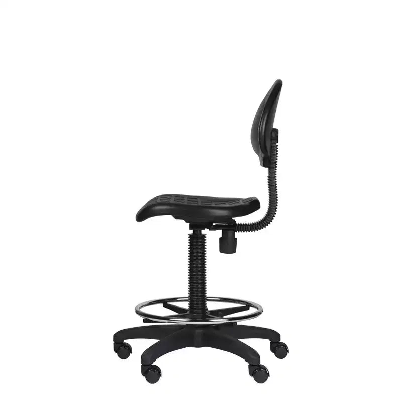 Sedia ergonomica in poliuretano con altezza regolabile da 56 a 81 cm: girevole, supporto lombare, ruote
