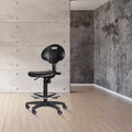 Sedia ergonomica in poliuretano con altezza regolabile da 56 a 81 cm: girevole, supporto lombare, ruote