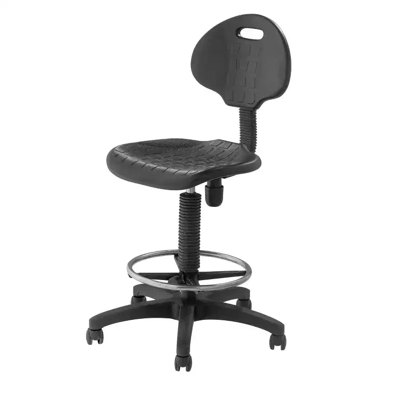Sedia ergonomica in poliuretano con altezza regolabile da 56 a 81 cm: girevole, supporto lombare, ruote