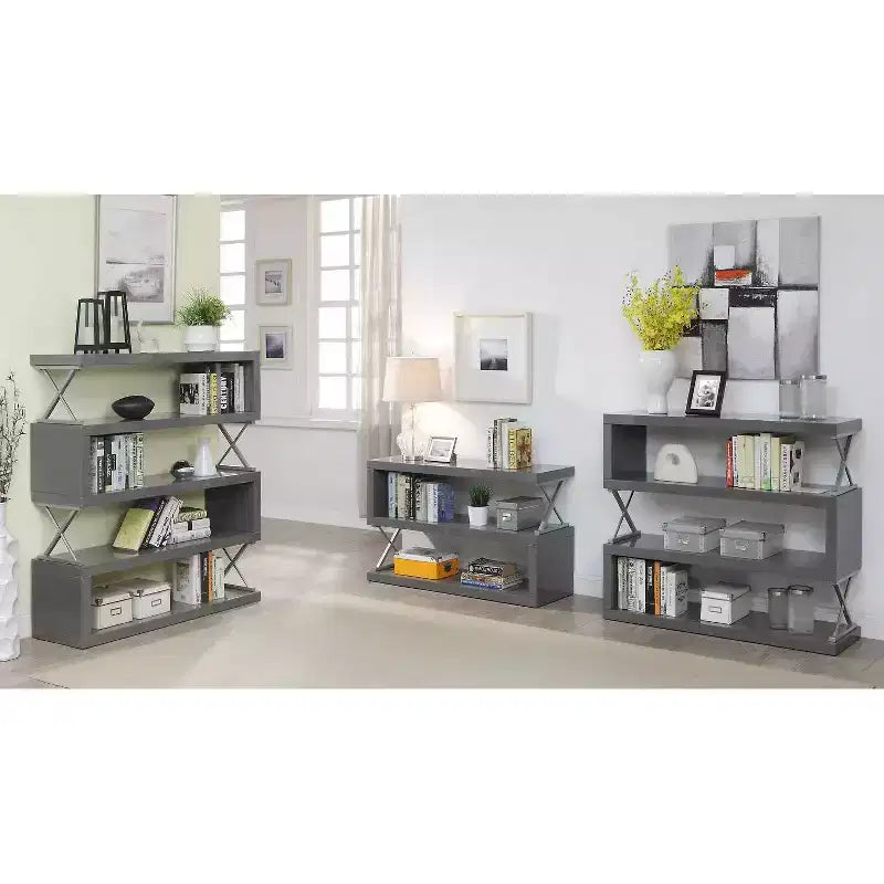 Libreria aperta Duvall 54,38" grigia