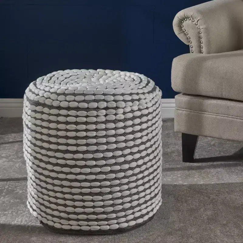 Pouf rotondo rococò