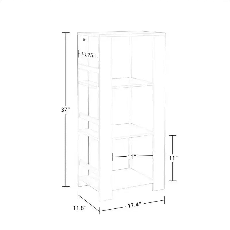 Libreria per Bambini e Torre Organizzatore Giocattoli con 3 Scomparti e 6 Mensole per Libri Bianca con 2 Contenitori in Tessuto