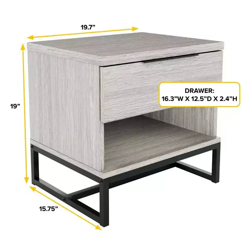 Comodino Caldwell moderno con cassetti