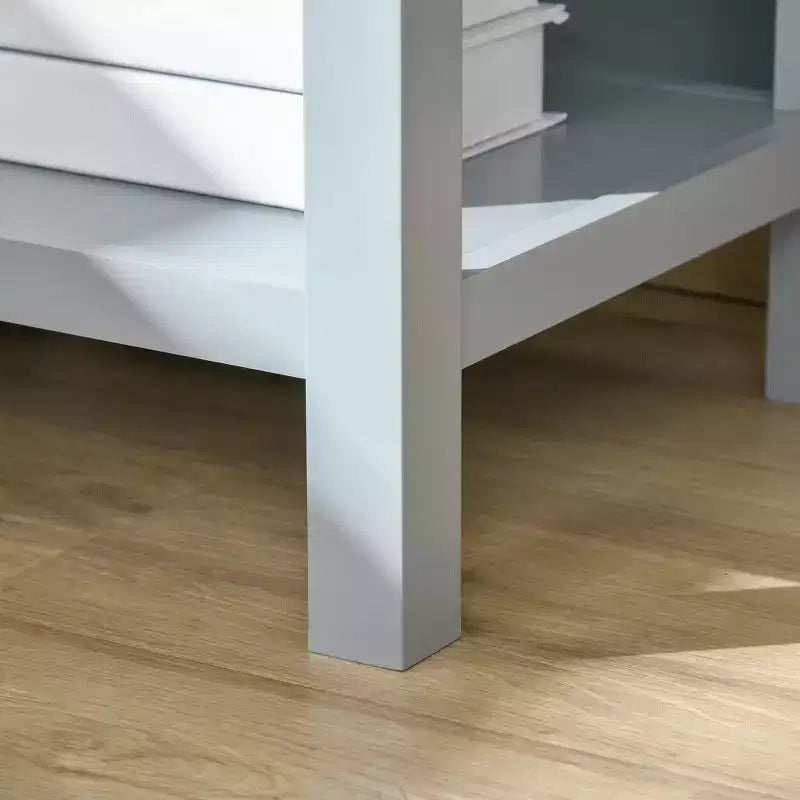 Tavolino d'appoggio Accent, Tavolino da divano con cassetto portaoggetti e ripiano inferiore per soggiorno, grigio